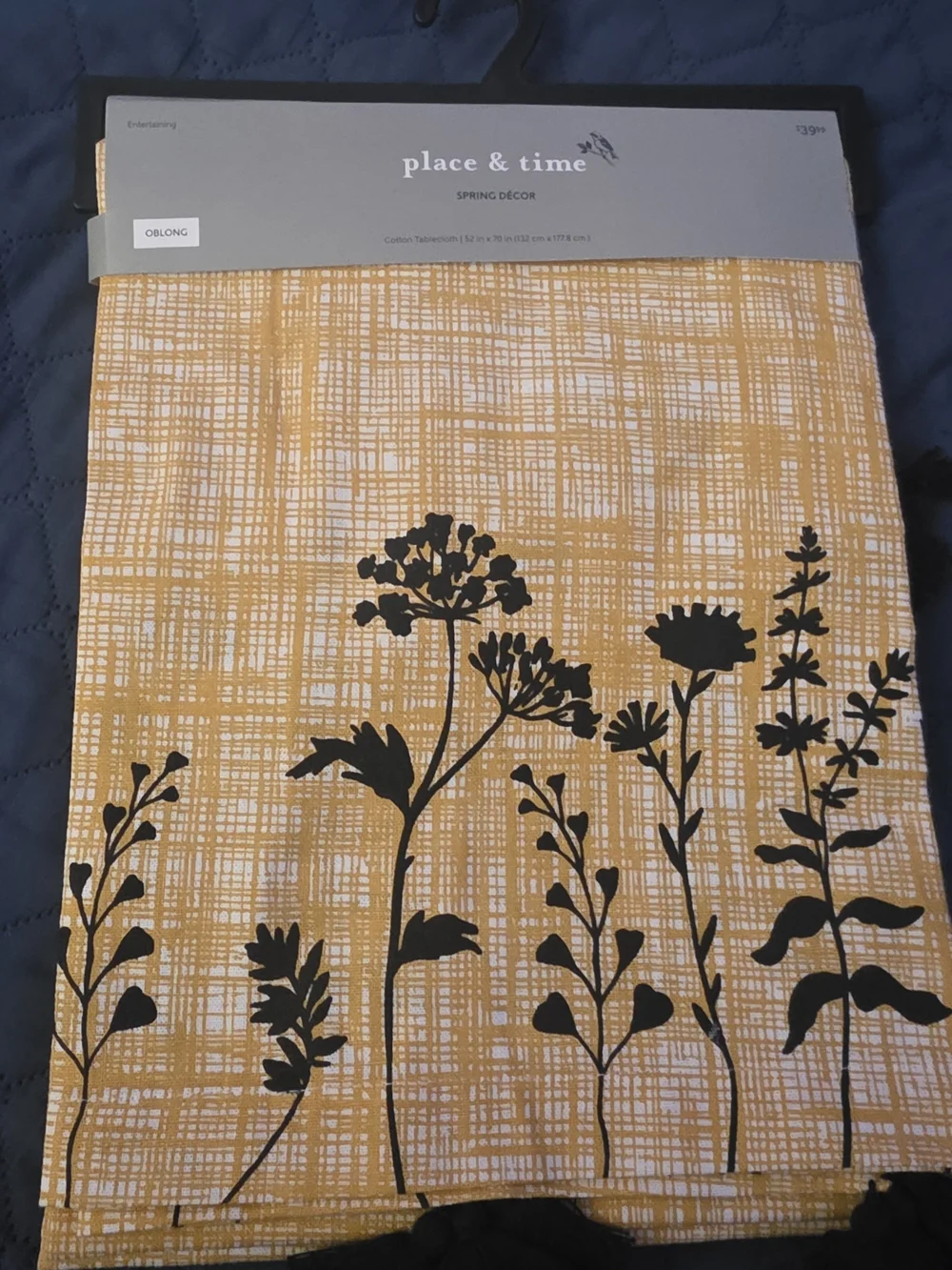 Place & Time JO-ANN's (Oblong) Tablecloth In  Mustard Yellow‎ Cotton Tablecloth